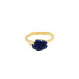 Anillo oro amarillo de 18K con cuarzo azul marino pentagonal Online