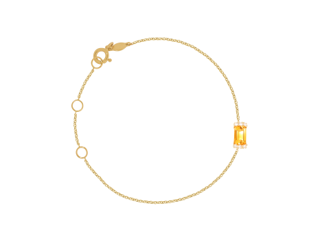 Pulsera en oro amarillo de 18K con citrino corte esmeralda For Sale