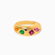 Anillo Manhattan Midnight en oro amarillo de 18K tipo chevalier con piedras preciosas Hot on Sale