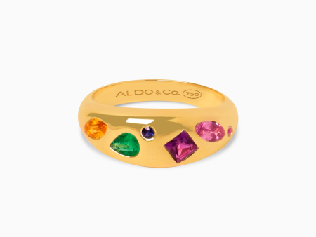 Anillo Manhattan Midnight en oro amarillo de 18K tipo chevalier con piedras preciosas Hot on Sale