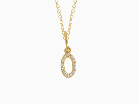 Dije en oro amarillo de 18K letra O full brillantes For Discount