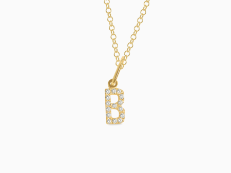 Dije en oro amarillo de 18K letra B full brillantes Online