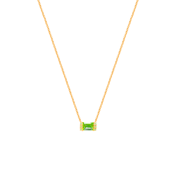 Collar en oro amarillo de 18K con peridoto corte esmeralda on Sale