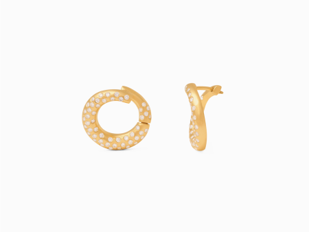 Aretes argollas en oro amarillo de 18k tubular en ondas Fashion