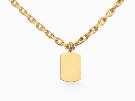 Placa rectangular en oro amarillo de 18K brilloso Online