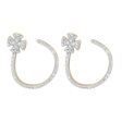 Aretes en oro amarillo de 18K flor linea con pavet Supply