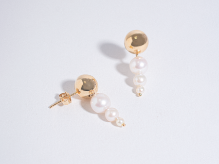 Aretes argolla en oro amarillo 18k con brillante y perla (Copy) For Discount