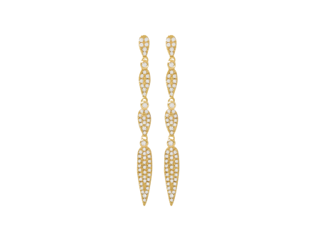 Aretes en oro amarillo de 18K espiga colgante Supply