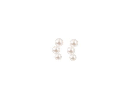 Aretes en oro blanco de 18K con perlas Sale