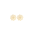 Aretes oro amarillo 18K flor calada plana on Sale