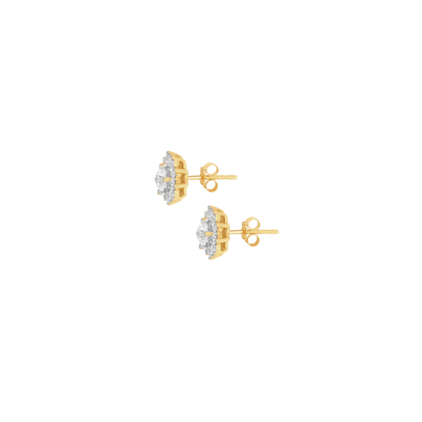 Aretes en oro amarillo de 18K girasol con brillante Online Hot Sale