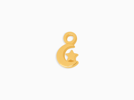 Charm en oro amarillo de 18K luna y estrella on Sale