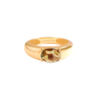 Anillo en oro amarillo de 18K aro grueso con andalucita oval Cheap