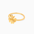 Anillo Magic en oro amarillo de 18K flor geométrica con brillantes Discount