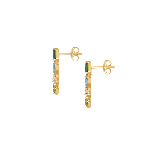 Aretes en oro amarillo de 18K largos For Sale