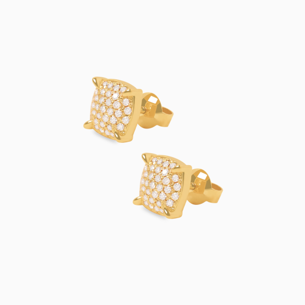 Aretes en oro amarillo de 18K con full brillantes pave Supply