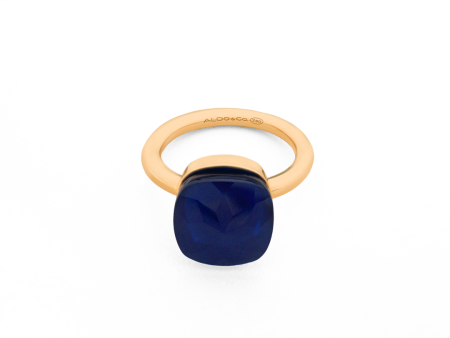 Anillos en oro amarillo de 18k con topacio Azul London Blue For Discount