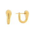 Aretes oro amarillo 18K argollas forma de gota invertida bombeada For Discount