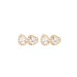 Aretes oro amarillo 18K con diamante corazón y pera rodeado de brillantes Online