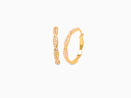 Argollas City Glam en oro amarillo de 18K con brillantes entrelazados Discount