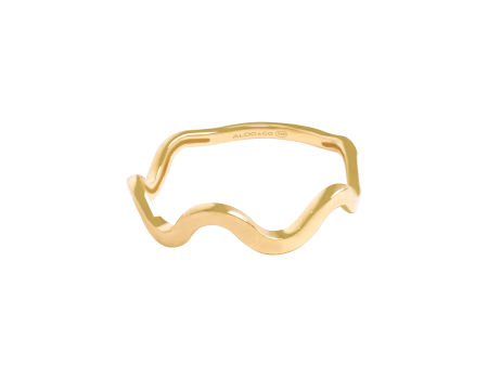 Anillo en oro amarillo de 18K centro ondeado. on Sale