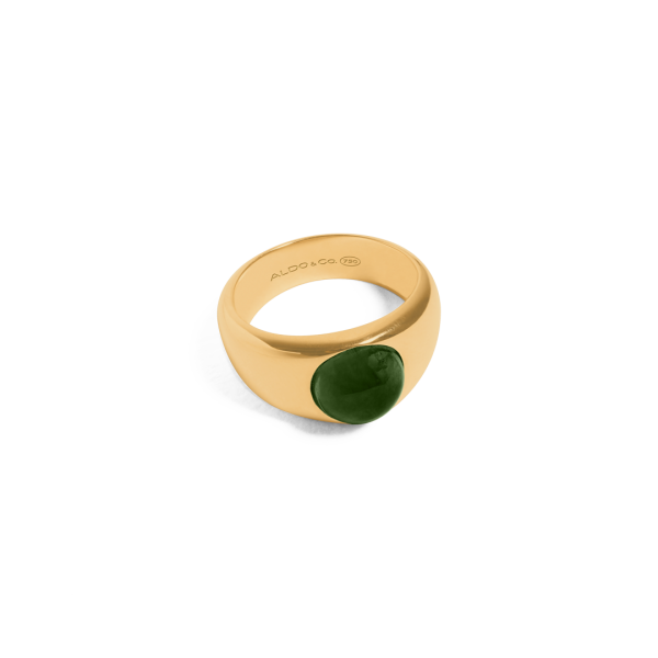 Anillo oro amarillo de 18K turmalina verde oscuro Online now