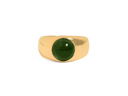 Anillo oro amarillo de 18K turmalina verde oscuro Online now