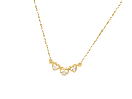 Collar en oro amarillo de 18K con 5 corazones Hot on Sale