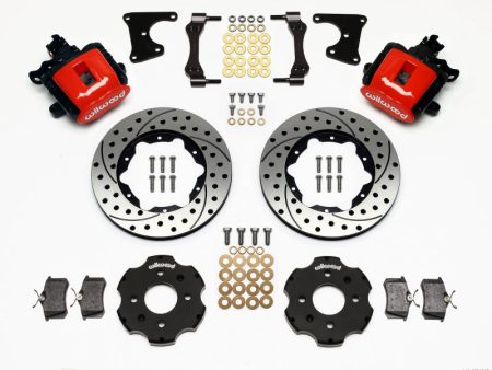 Wilwood Combination Parking Brake Rear Kit 11.00in Drilled Red Civic   Integra Drum 2.71 Hub Offset Discount