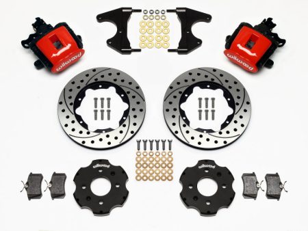 Wilwood Combination Parking Brake Rear Kit 11.00in Drilled Red Civic   Integra Drum 2.46 Hub Offset Online Hot Sale