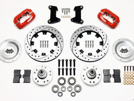 Wilwood Forged Dynalite Front Kit 12.19in Drilled Red 74-80 Pinto Mustang II Disc Spindle only Sale