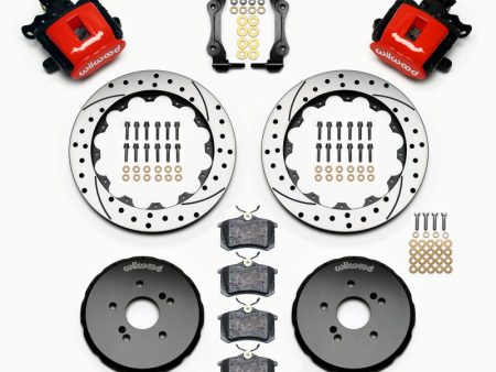 Wilwood Combination Parking Brake Rear Kit 12.88in Drilled Red Honda S2000 For Cheap