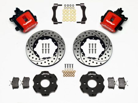 Wilwood Combination Parking Brake Rear Kit 11.00in Drilled Red Civic   Integra Disc 2.39 Hub Offset Online now