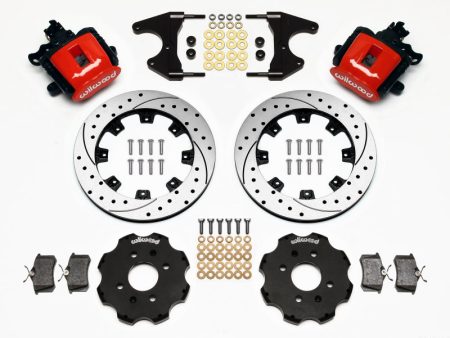 Wilwood Combination Parking Brake Rear Kit 12.19in Drilled Red Civic   Integra Drum 2.46 Hub Offset Online Hot Sale