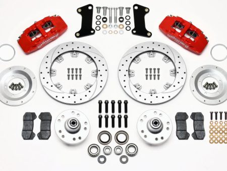 Wilwood Dynapro 6 Front Hub Kit 12.19in Drill-Zinc Red 67-69 Camaro (*Line Kit Needed*) Discount