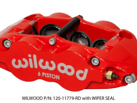 Wilwood Caliper-Narrow Superlite 6R-LH - Red 1.62 1.12 1.12in Pistons 1.25in Disc Hot on Sale