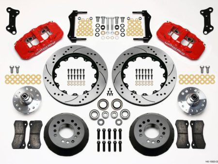 Wilwood AERO6 Front Hub Kit 14.00 Drilled Red 67-69 Camaro 64-72 Nova Chevelle Cheap